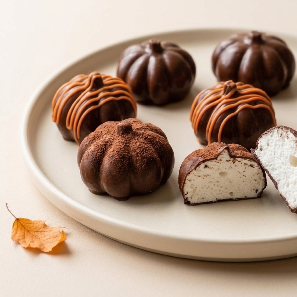 Pumpkin guimauve enrobées de chocolat - Cookolab Reims